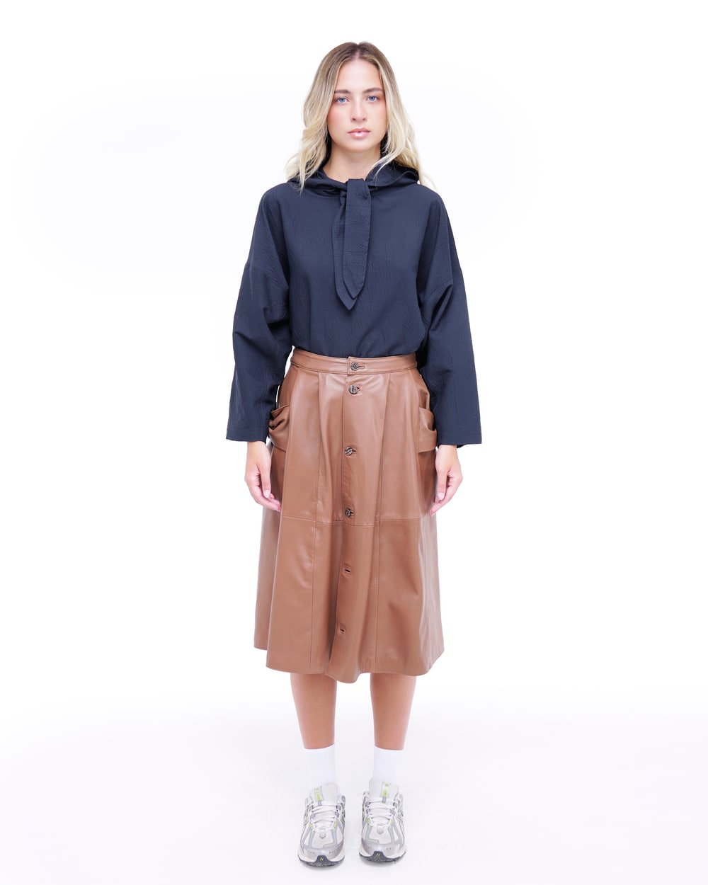 GONNA LUNGA IN VERA PELLE