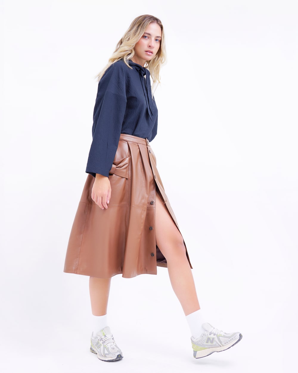 GONNA LUNGA IN VERA PELLE