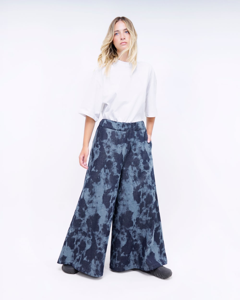 PANTALONE WIDE LEG IN DENIM