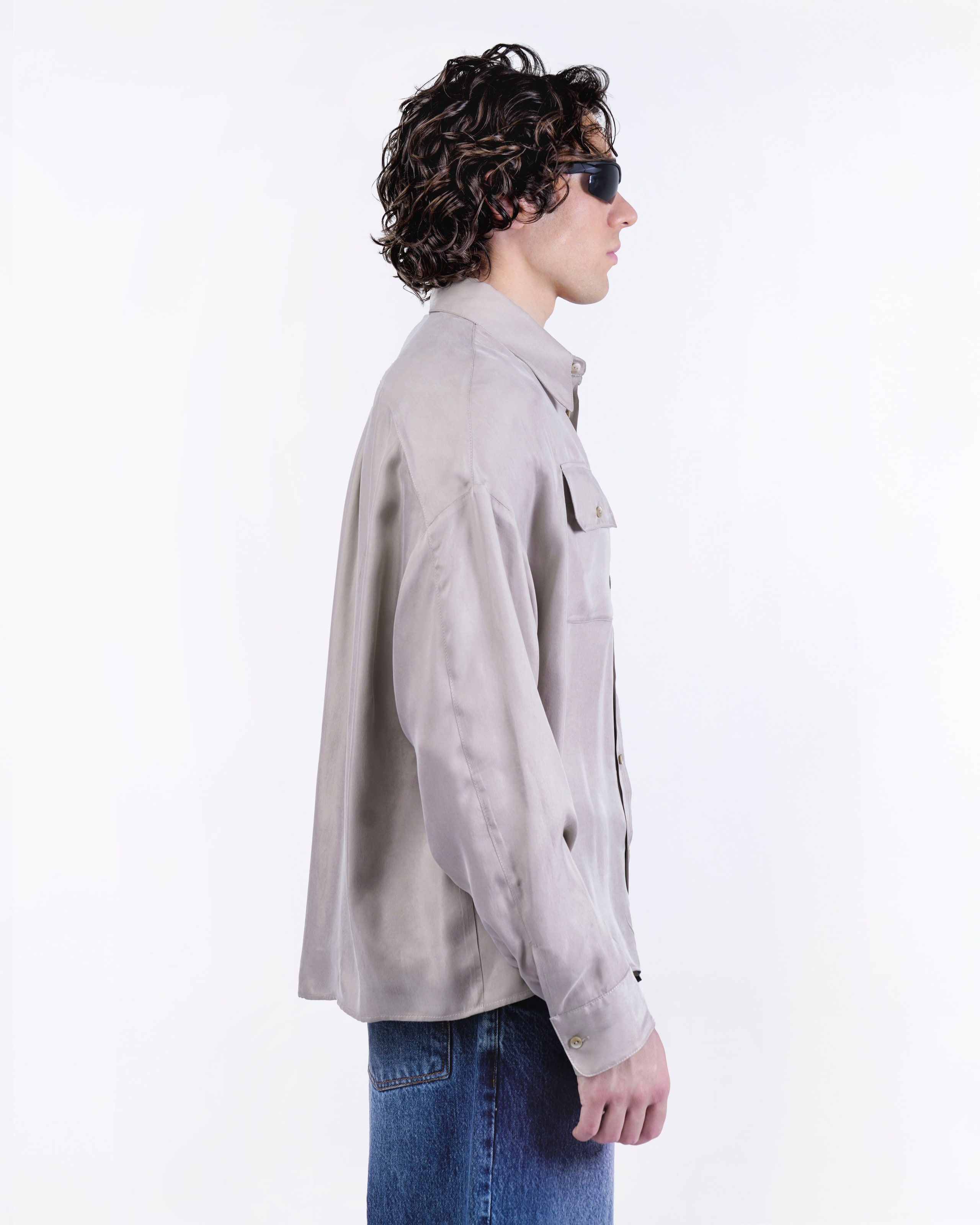 CAMICIA OVERSIZE IN CUPRO